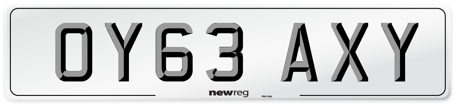 OY63 AXY Number Plate from New Reg